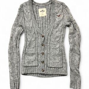 Hollister-co Women's Grey Cardigan